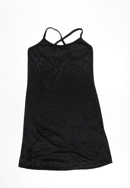 The Clothes Publisher Womens Black Polyester A-Line Size M Scoop Neck Pullover