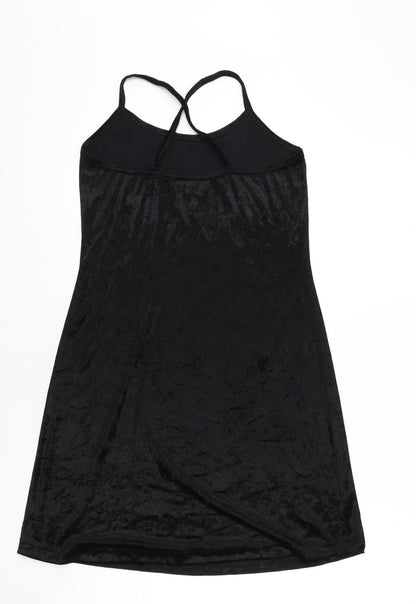 The Clothes Publisher Womens Black Polyester A-Line Size M Scoop Neck Pullover