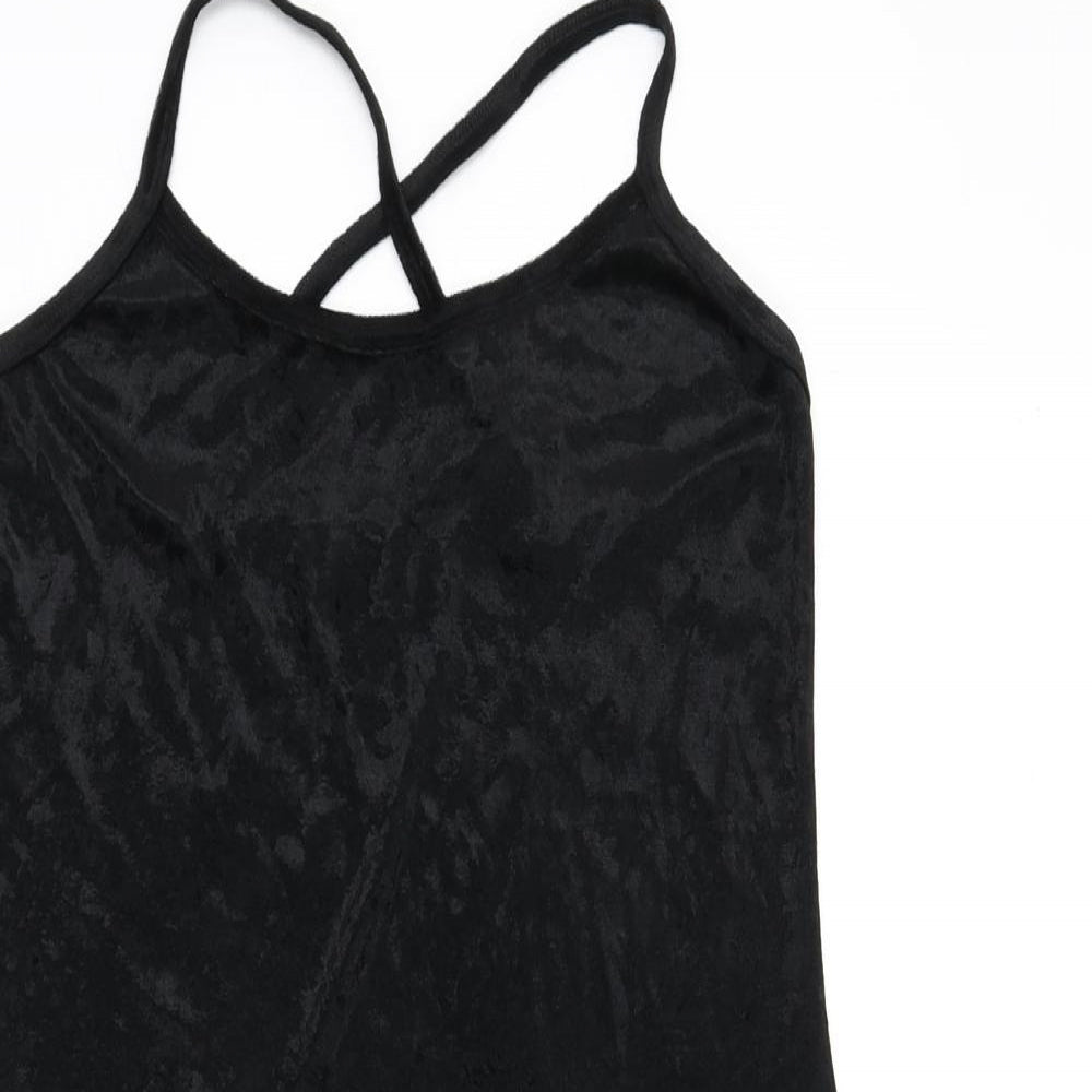 The Clothes Publisher Womens Black Polyester A-Line Size M Scoop Neck Pullover