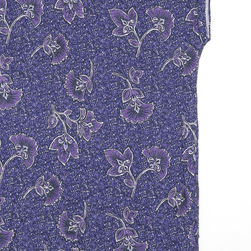 NEXT Womens Blue Geometric 100% Cotton T-Shirt Dress Size 6 Round Neck Pullover