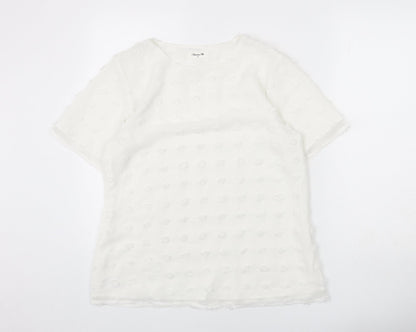 Womens UK Size M Blooming Jelly White Basic Blouse