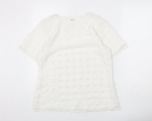 Womens UK Size M Blooming Jelly White Basic Blouse