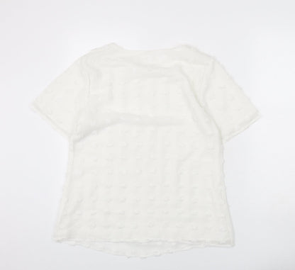 Womens UK Size M Blooming Jelly White Basic Blouse