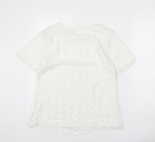 Womens UK Size M Blooming Jelly White Basic Blouse