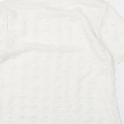 Womens UK Size M Blooming Jelly White Basic Blouse