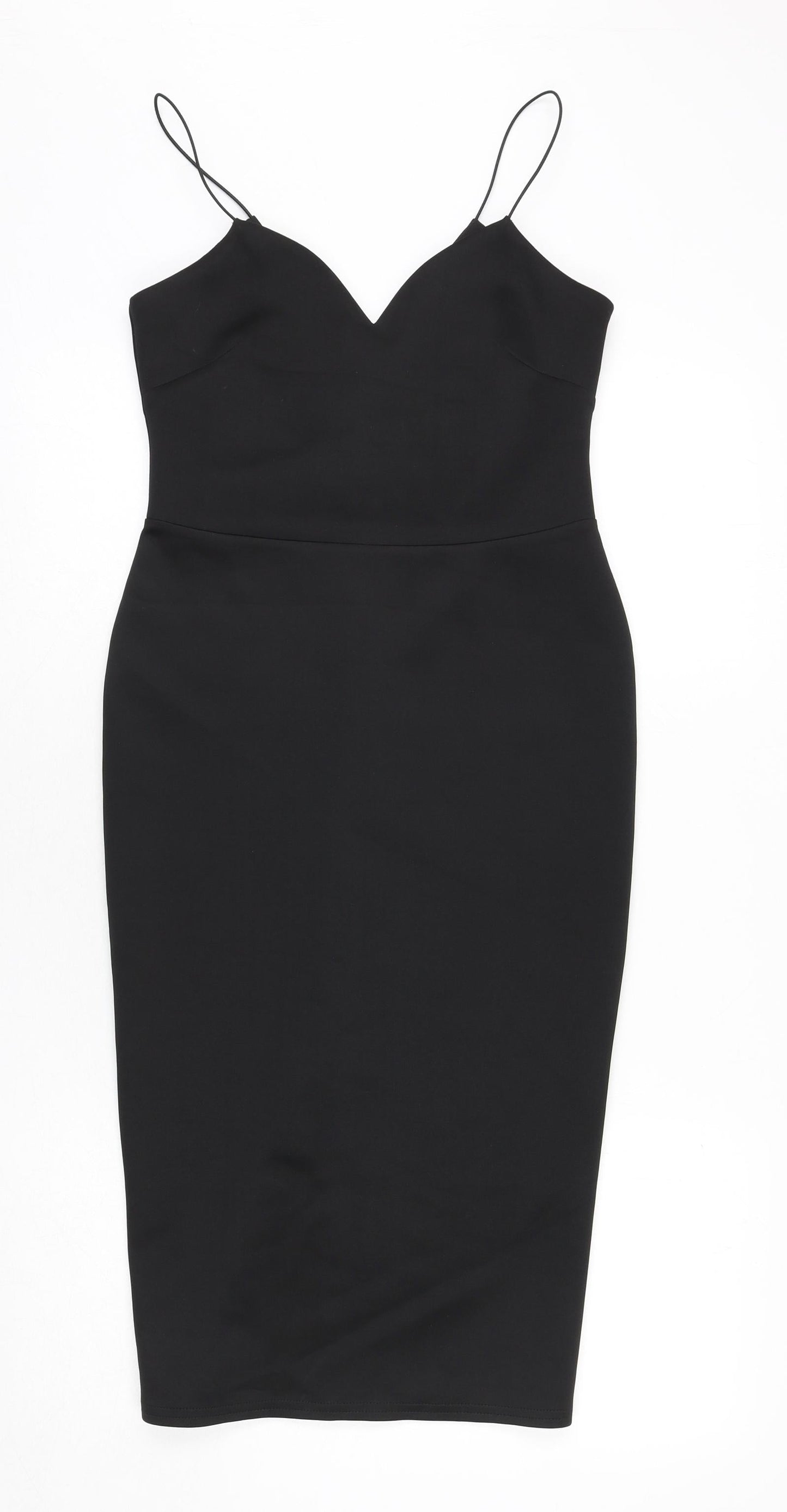 ASOS Womens Black Polyester Bodycon Size 10 Sweetheart Pullover