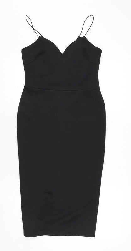 ASOS Womens Black Polyester Bodycon Size 10 Sweetheart Pullover