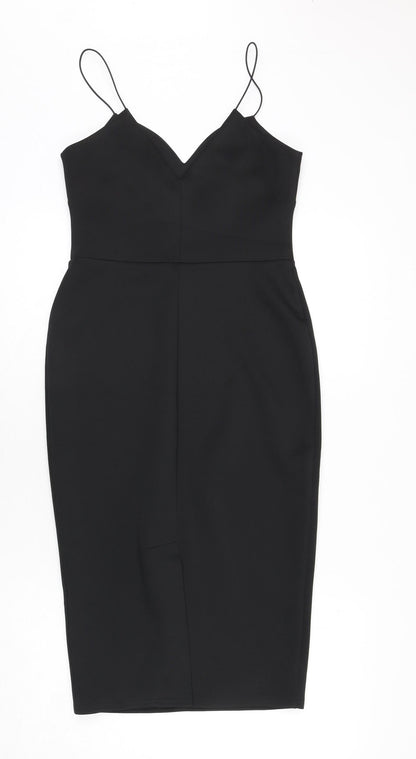ASOS Womens Black Polyester Bodycon Size 10 Sweetheart Pullover