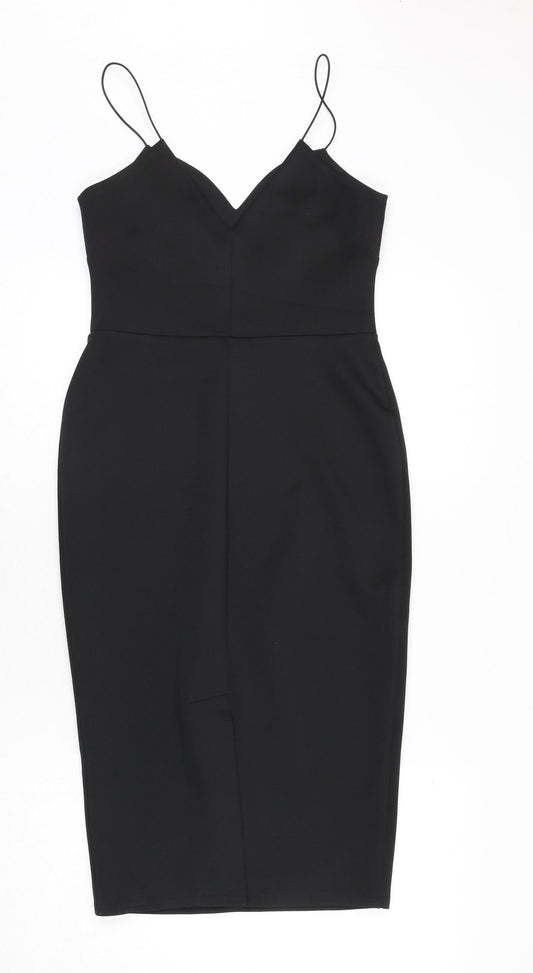 ASOS Womens Black Polyester Bodycon Size 10 Sweetheart Pullover