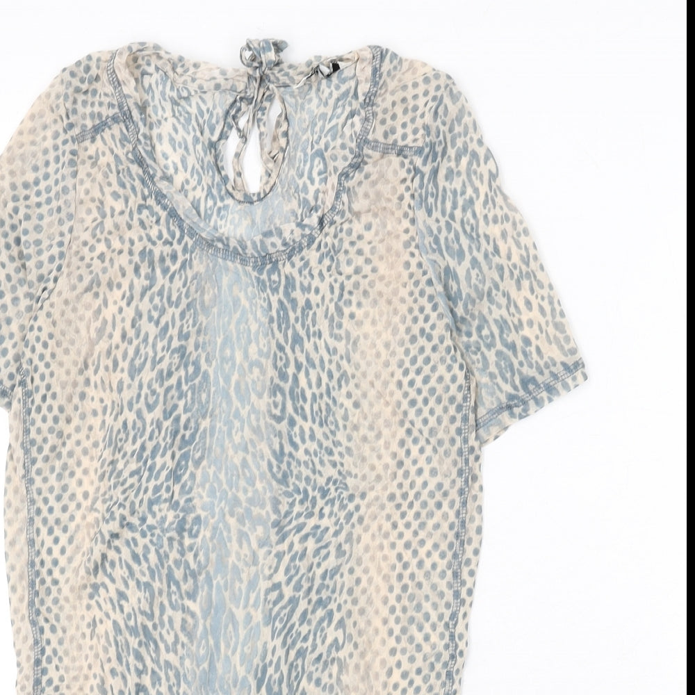 Womens UK Size M Sandwich Beige Basic T-Shirt
