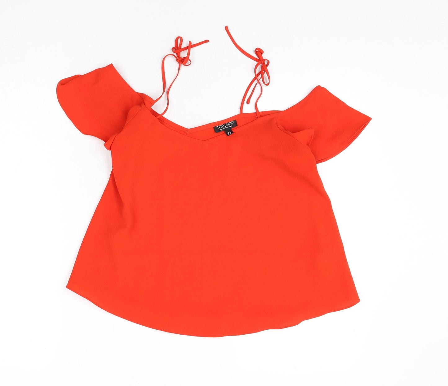 Womens UK Size 12 Topshop Red Basic Blouse