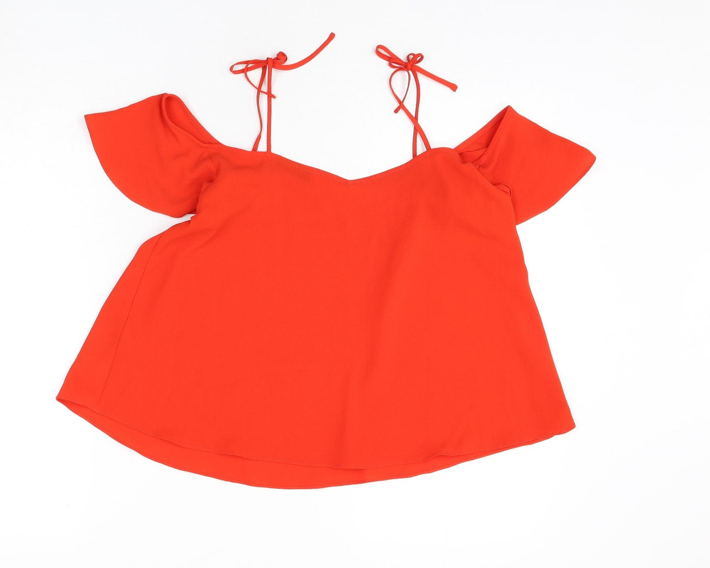 Womens UK Size 12 Topshop Red Basic Blouse