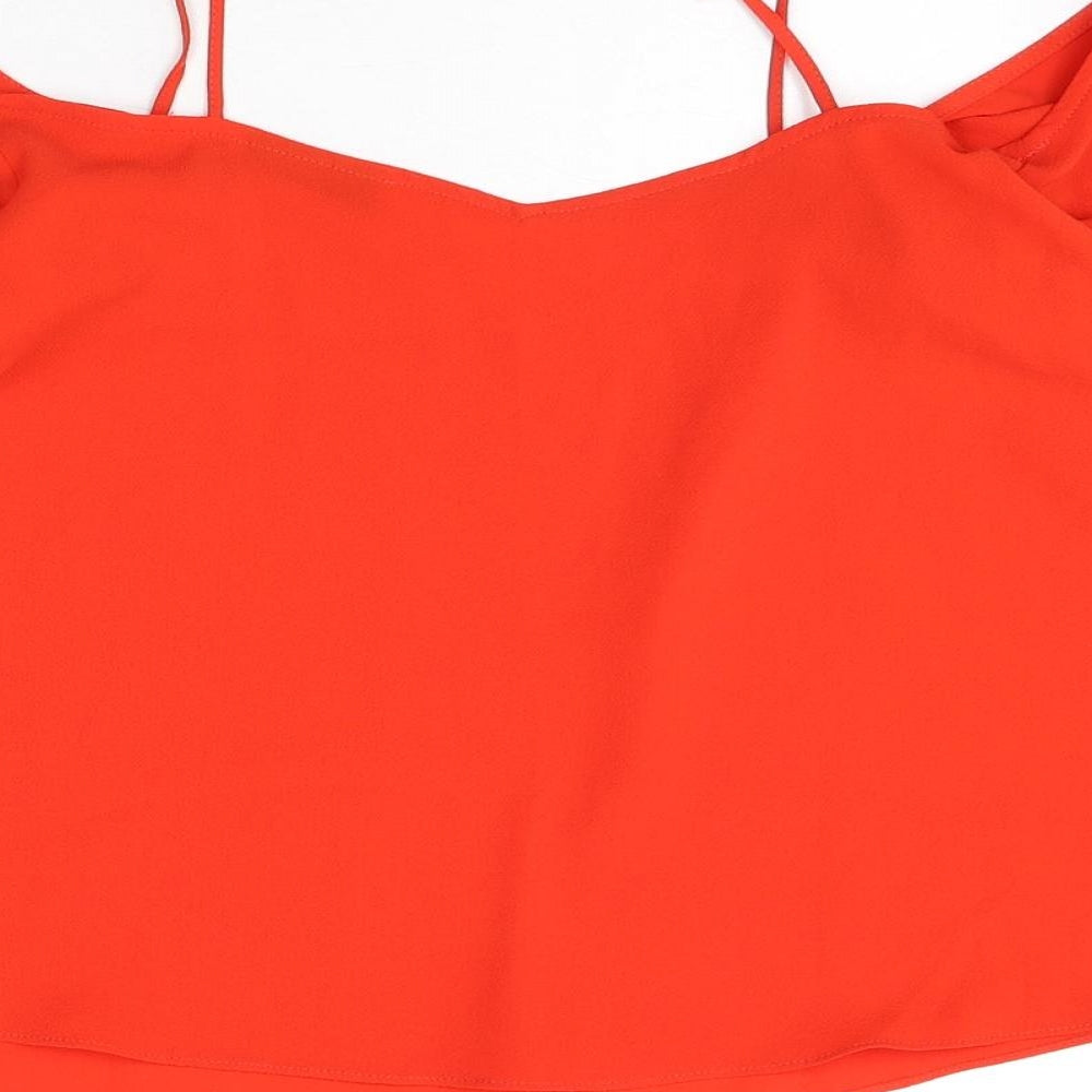 Womens UK Size 12 Topshop Red Basic Blouse