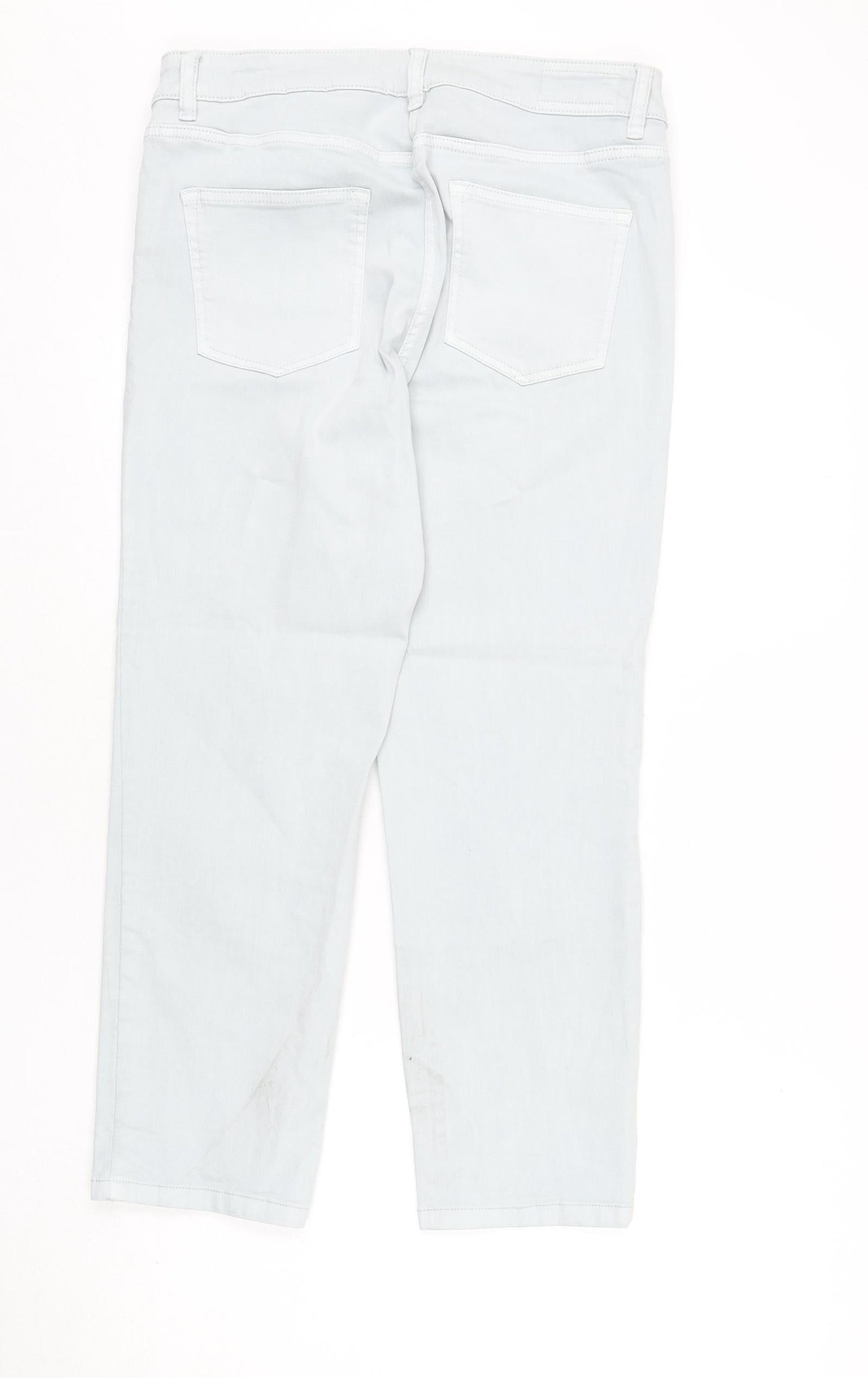 NEXT Womens Blue Cotton Straight Jeans Size 12 L26 in Regular Zip