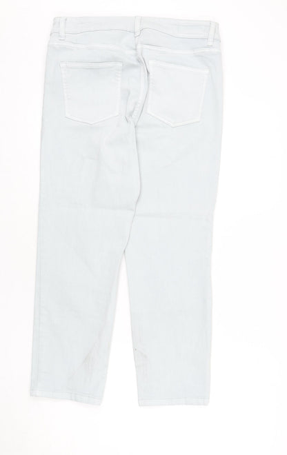 NEXT Womens Blue Cotton Straight Jeans Size 12 L26 in Regular Zip