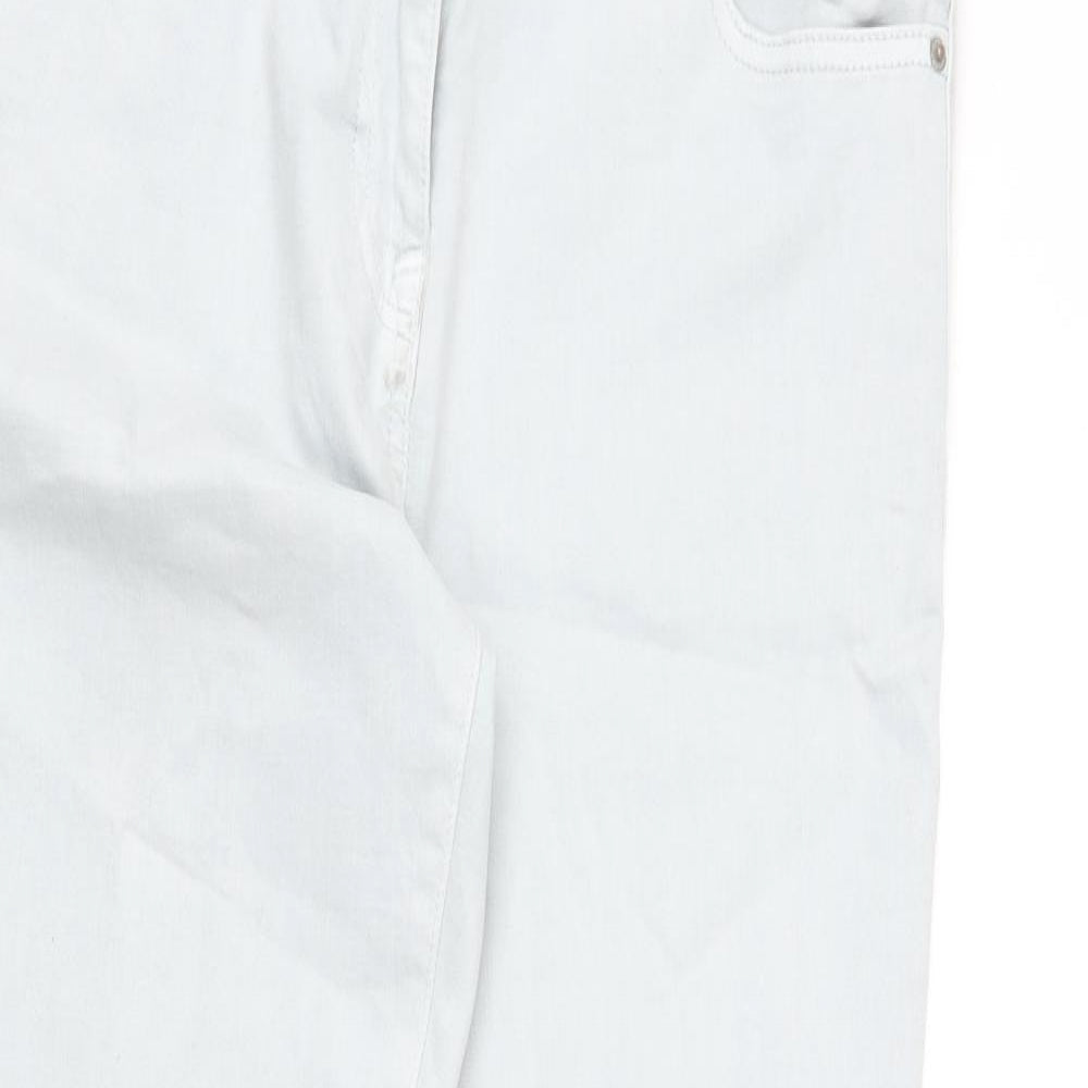 NEXT Womens Blue Cotton Straight Jeans Size 12 L26 in Regular Zip