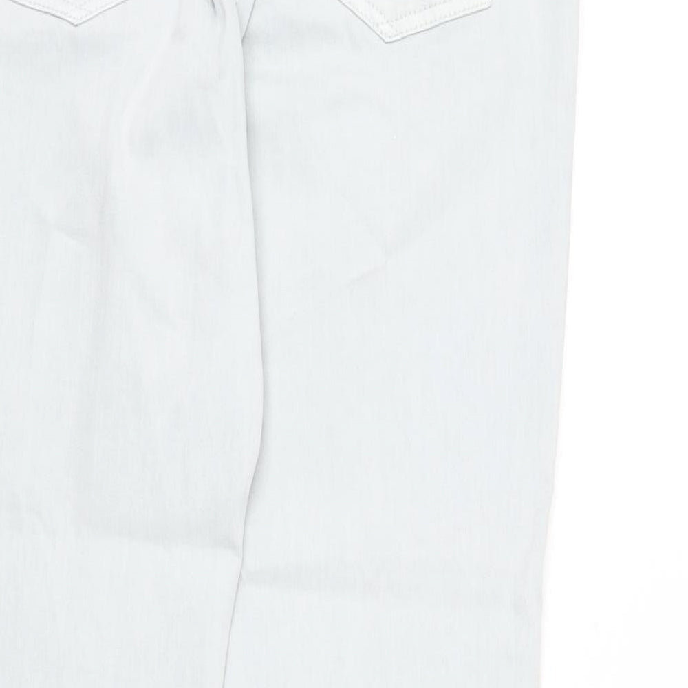 NEXT Womens Blue Cotton Straight Jeans Size 12 L26 in Regular Zip