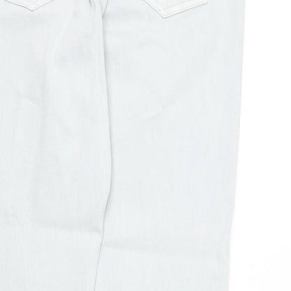 NEXT Womens Blue Cotton Straight Jeans Size 12 L26 in Regular Zip