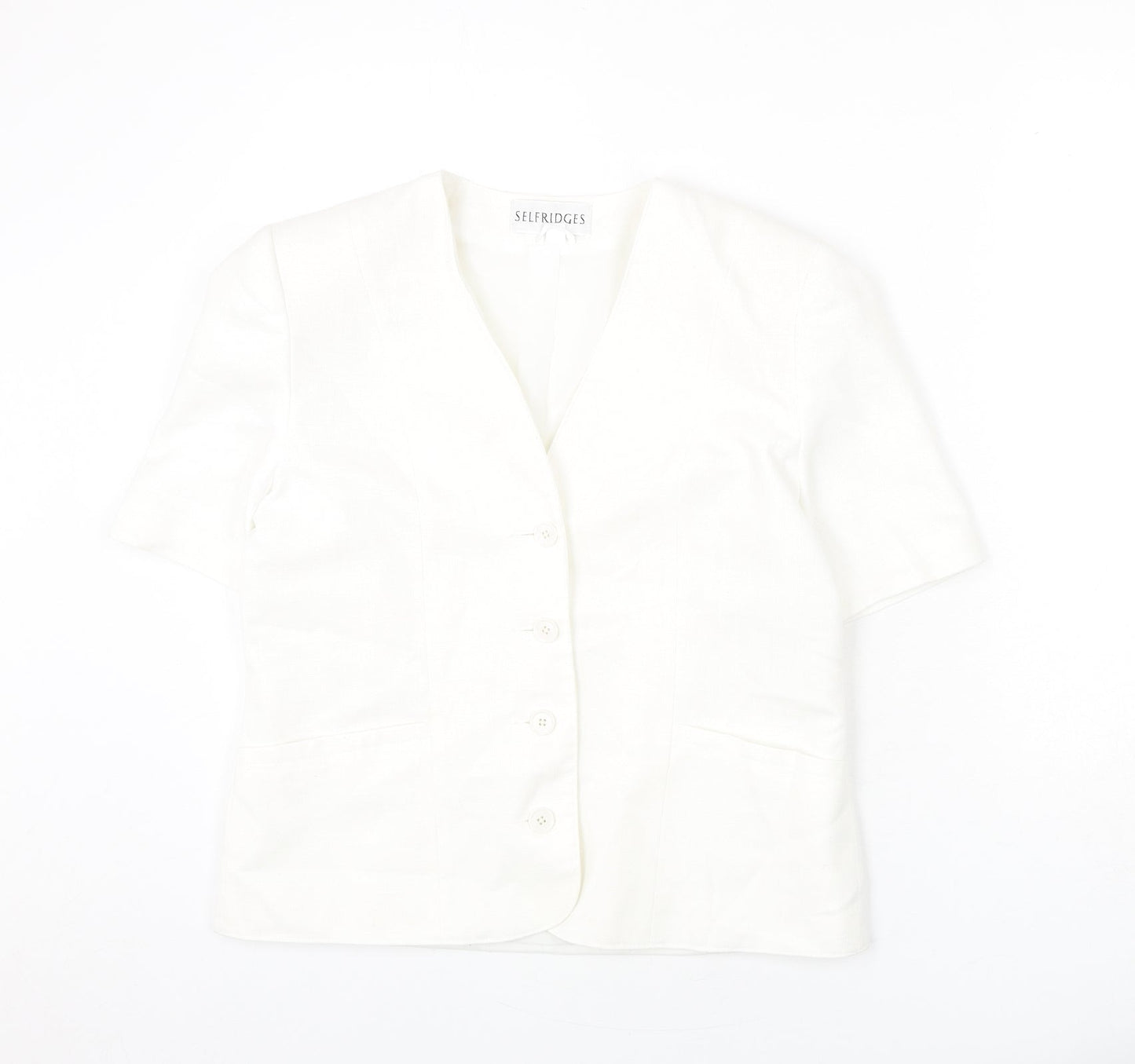 Selfridges Womens White Polyester Jacket Blazer Size 14