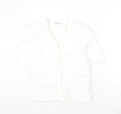 Selfridges Womens White Polyester Jacket Blazer Size 14