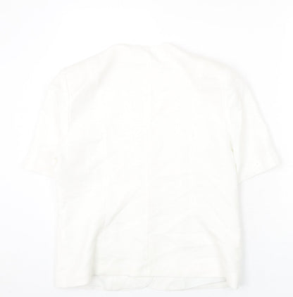 Selfridges Womens White Polyester Jacket Blazer Size 14