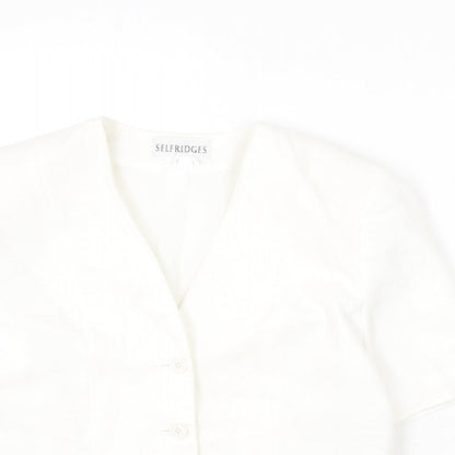 Selfridges Womens White Polyester Jacket Blazer Size 14