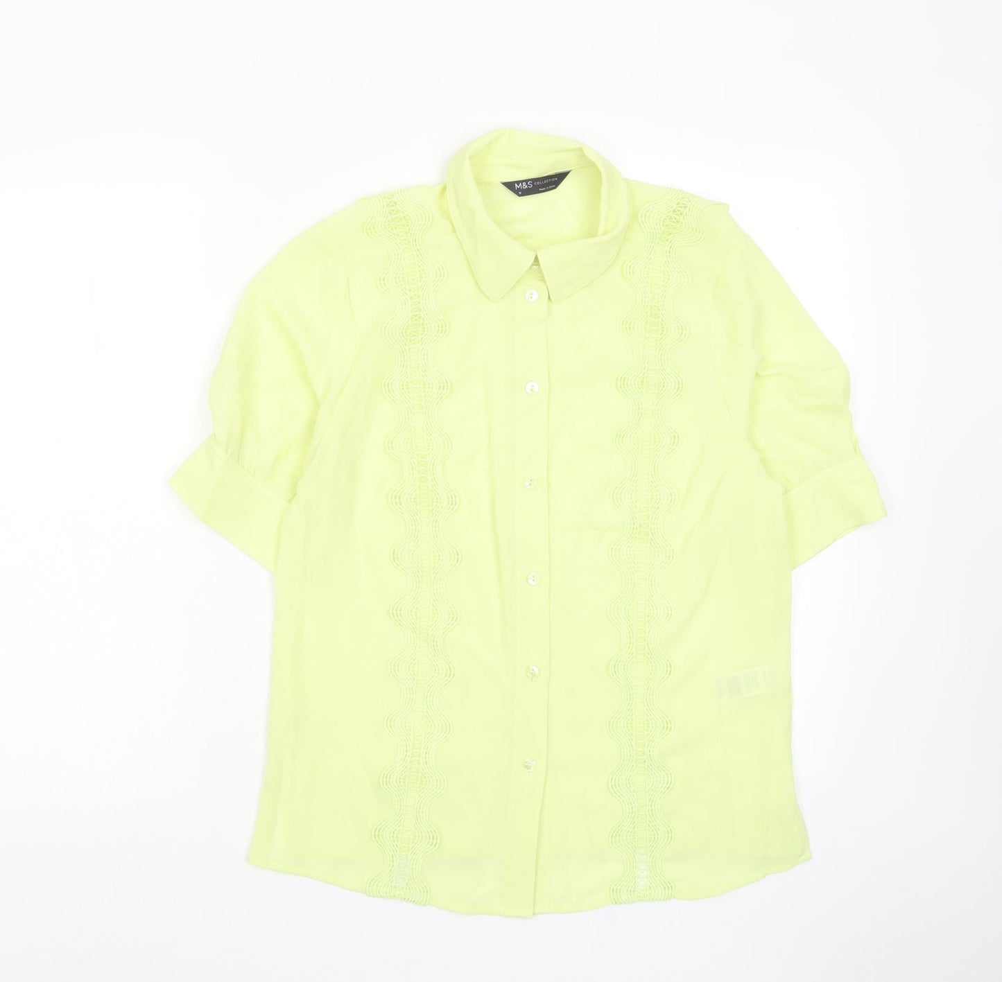 Womens UK Size 10 Marks and Spencer Green Basic Button-Up
