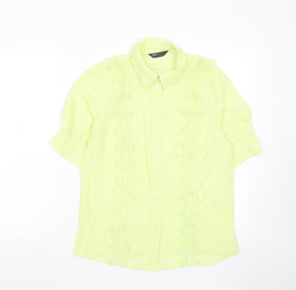 Womens UK Size 10 Marks and Spencer Green Basic Button-Up