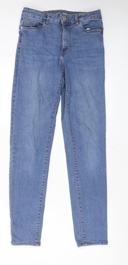 HEMA Womens Blue Cotton Skinny Jeans Size 28 in L30 in Regular Zip - Pockets, Belt Loops