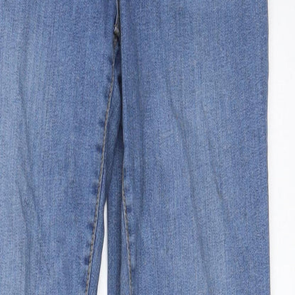 HEMA Womens Blue Cotton Skinny Jeans Size 28 in L30 in Regular Zip - Pockets, Belt Loops