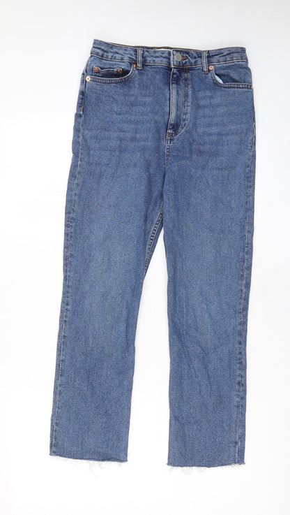 Womens UK Size 8 Warehouse Regular Fit Straight Blue Jeans