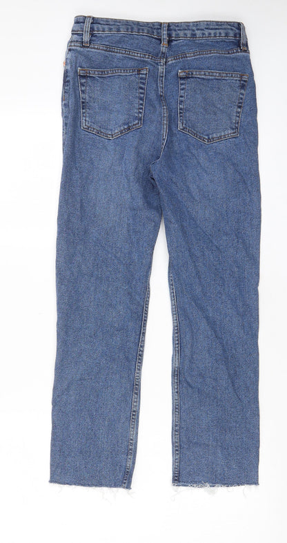 Womens UK Size 8 Warehouse Regular Fit Straight Blue Jeans