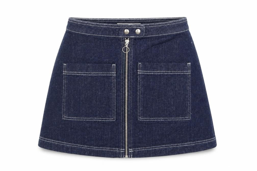Womens UK Size 28 in Topshop A-Line Denim Skirt