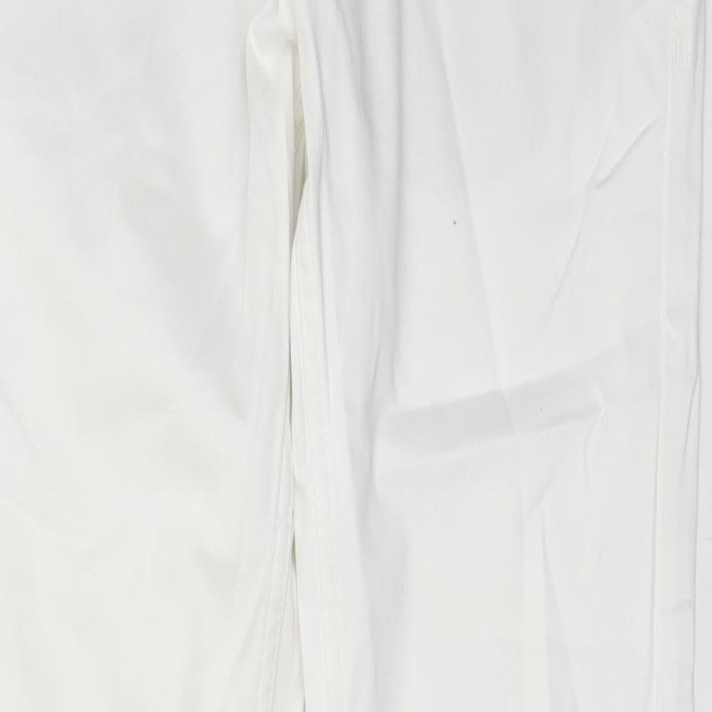 Womens UK Size 8 Zara Regular Fit Chino White Trousers
