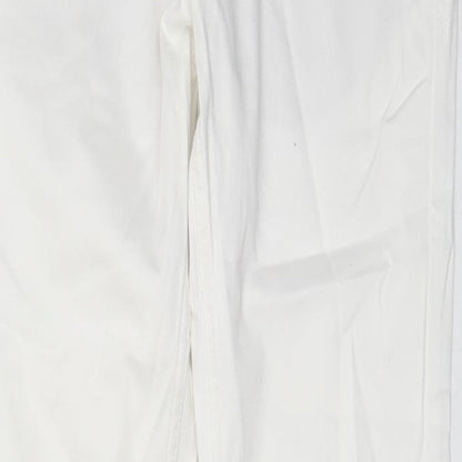 Womens UK Size 8 Zara Regular Fit Chino White Trousers