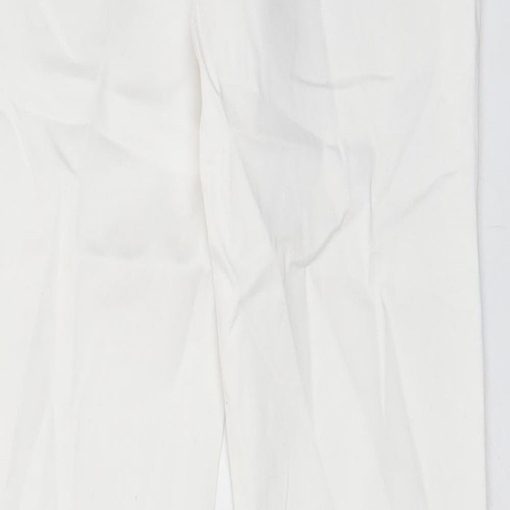 Womens UK Size 8 Zara Regular Fit Chino White Trousers