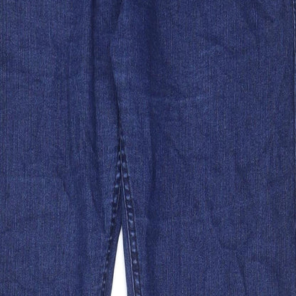 Jean Master Womens Blue Cotton Straight Jeans Size 34 in L32 in Regular Zip - Pockets, Belt Loops