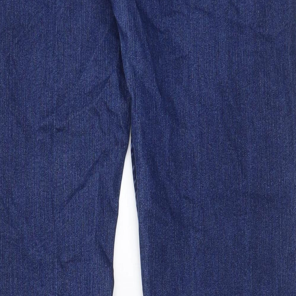Jean Master Womens Blue Cotton Straight Jeans Size 34 in L32 in Regular Zip - Pockets, Belt Loops