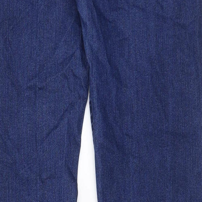 Jean Master Womens Blue Cotton Straight Jeans Size 34 in L32 in Regular Zip - Pockets, Belt Loops