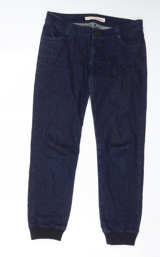 TOM TAILOR Womens Blue Cotton Skinny Jeans Size 29 in L32 in Regular Zip - Pockets, Belt Loops, Cuffed