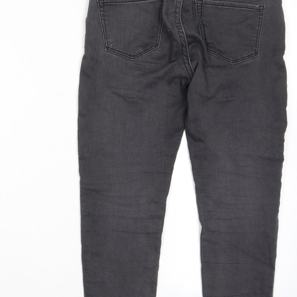 Gap Girls Grey Cotton Skinny Jeans Size 8 Years L20 in Regular Zip - Pockets, Belt Loops, Adjustable waist