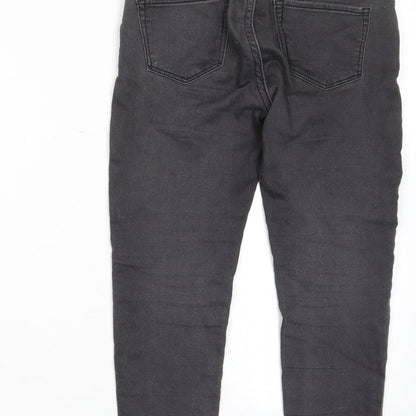 Gap Girls Grey Cotton Skinny Jeans Size 8 Years L20 in Regular Zip - Pockets, Belt Loops, Adjustable waist