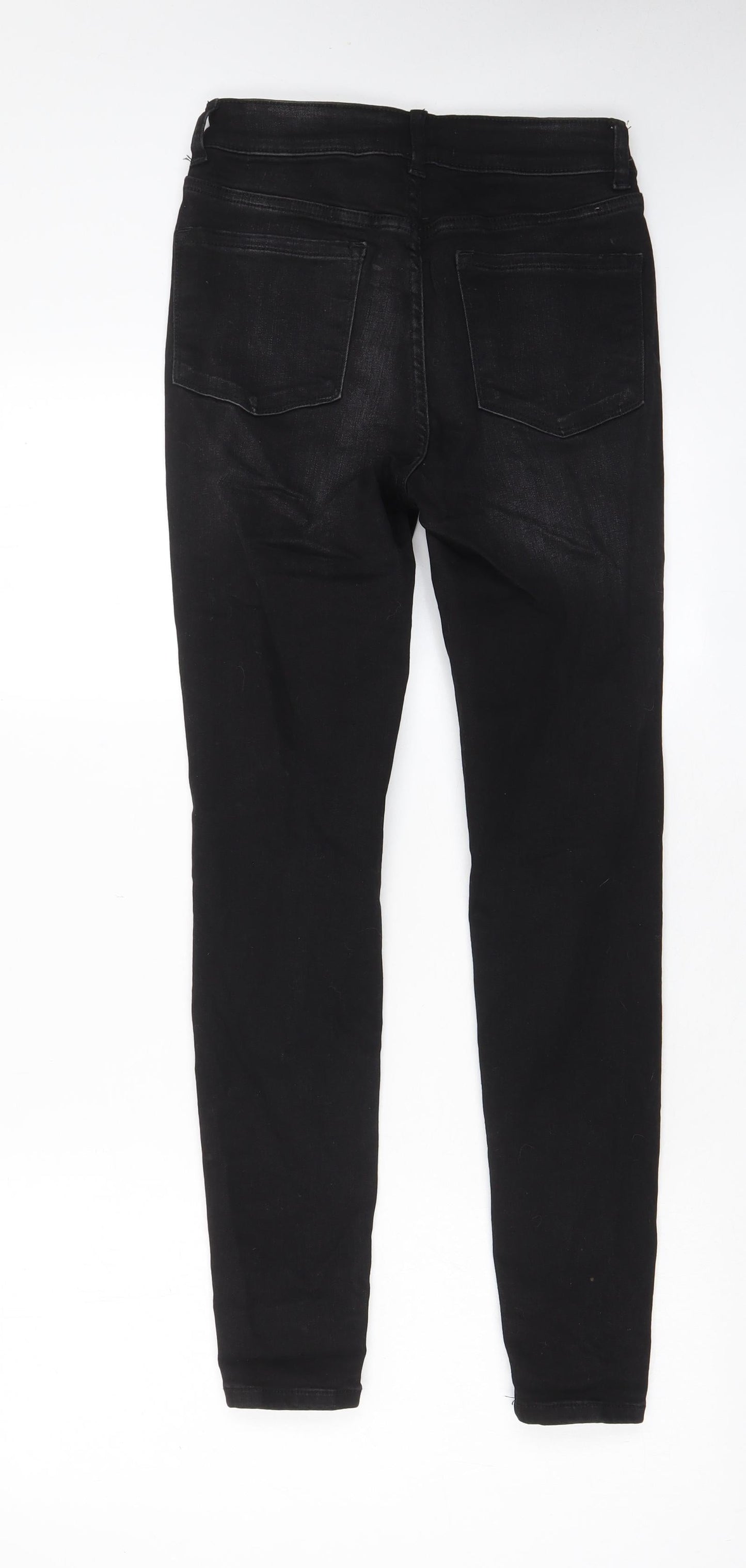 Denim & Co. Womens Black Cotton Skinny Jeans Size 8 L27 in Regular Zip - Pockets, Belt Loops