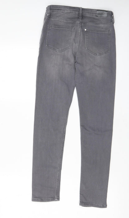 H7m Girls Grey Cotton Skinny Jeans Size 12-13 Years L26 in Regular Zip - Pockets, Belt Loops