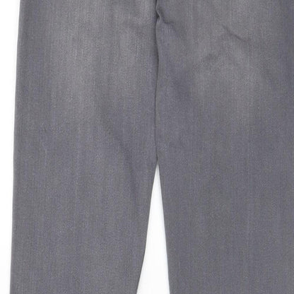 H7m Girls Grey Cotton Skinny Jeans Size 12-13 Years L26 in Regular Zip - Pockets, Belt Loops