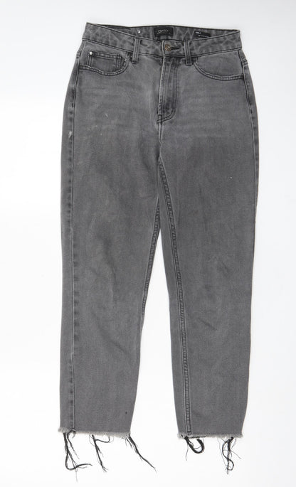 Only Womens Grey Cotton Straight Jeans Size 28 L32 in Regular Zip - Pockets, Belt Loops