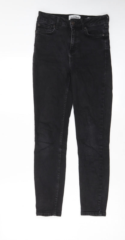 New Look Womens Black Cotton Skinny Jeans Size 8 L26 in Regular Zip - Pockets, Belt Loops