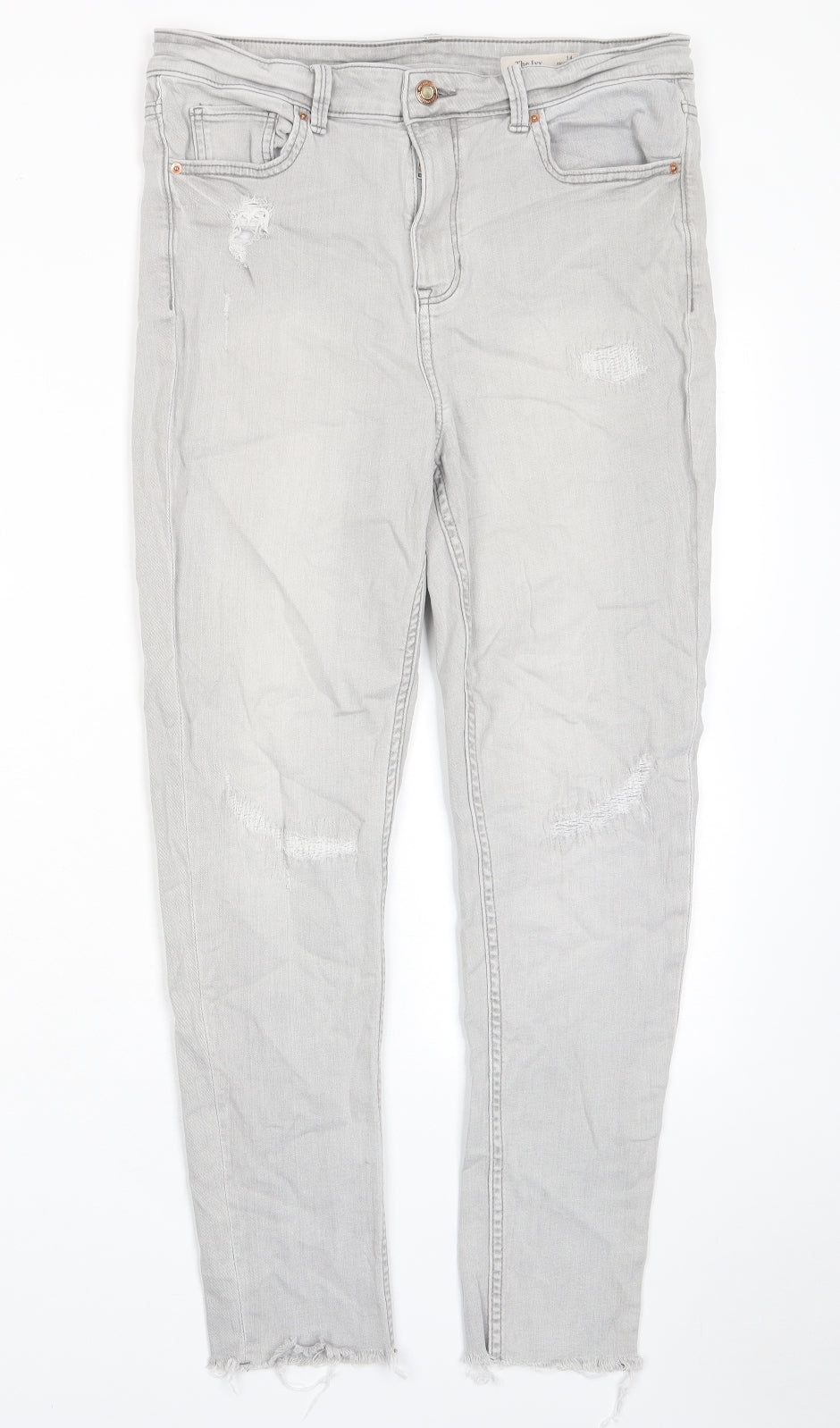 Womens UK Size 14 Marks and Spencer Regular Fit Skinny Grey Jeans