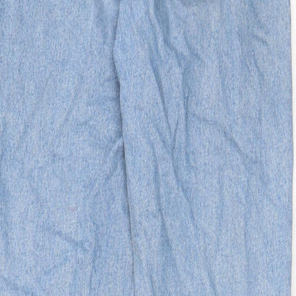 Topshop Womens Blue Geometric Cotton Mom Jeans Size 26 in L34 in Regular Zip - Pockets, Belt Loops