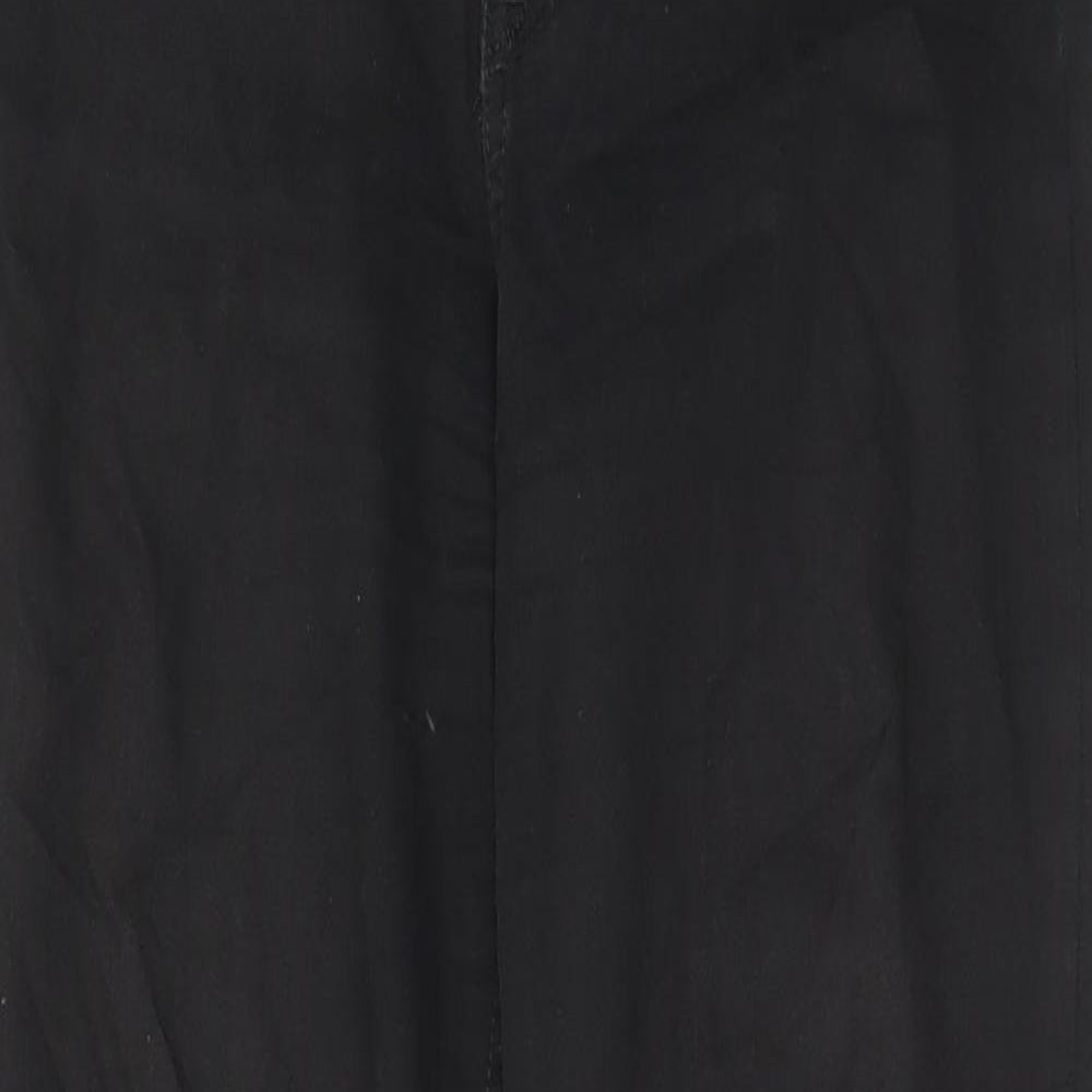H7m Womens Black Cotton Straight Jeans Size 8 L27 in Regular Zip - Pockets, Belt Loops